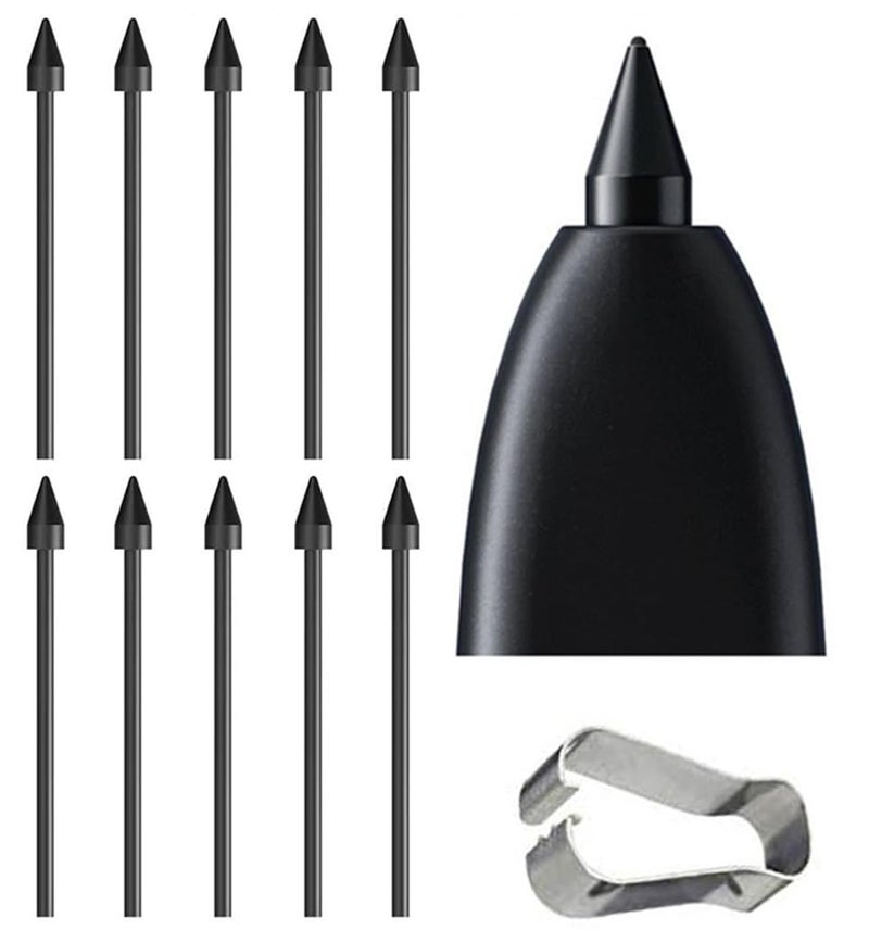 Befzygwk 10 PCS Galaxy Tab S7 S Pen Soft Tips/Nibs Compatible with Galaxy Tab S7 / Tab S7+ Plus/Tab S7 FE S Pen Replacement Tips/Nibs with Tools (S7/S7+/S7 FE Black*10) - Image 1