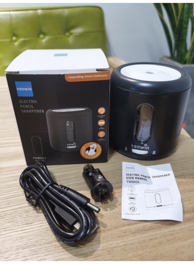 tenwin Electric Pencil Sharpener Student Semi-automatic Pencil Sharpener Tw8035 - Image 1