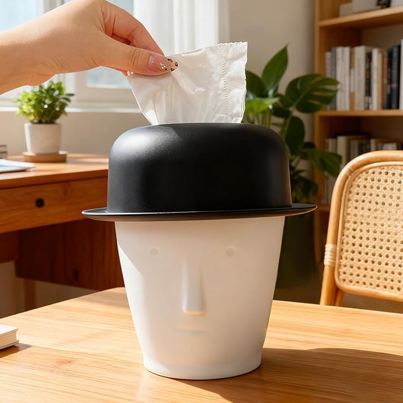 Modern Art Tissue Box Holder Hat Design for Home Office Decoration Kitchen Desktop Storage - Image 3
