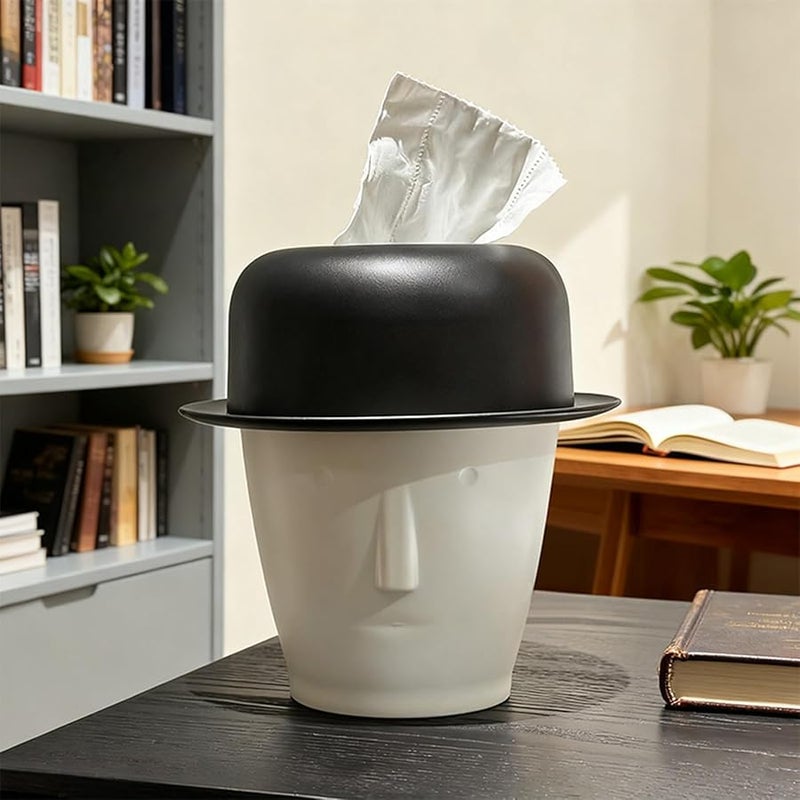 Modern Art Tissue Box Holder Hat Design for Home Office Decoration Kitchen Desktop Storage - Image 4