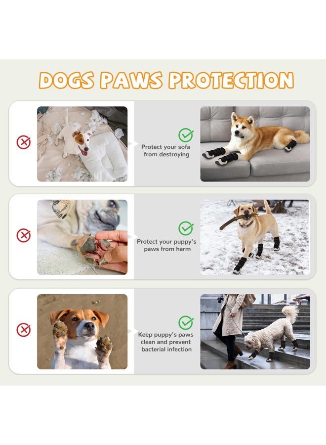 TEWIWAP Dog Shoes for Large Small Medium Dogs, Dog Snow Boots Winter, Dog Booties and Paw Protectors to Prevent Licking, Anti-Slip Dog Shoes with Reflective for Hot Pavement,Hardwood Floors, Hiking (Size 3) - Image 4