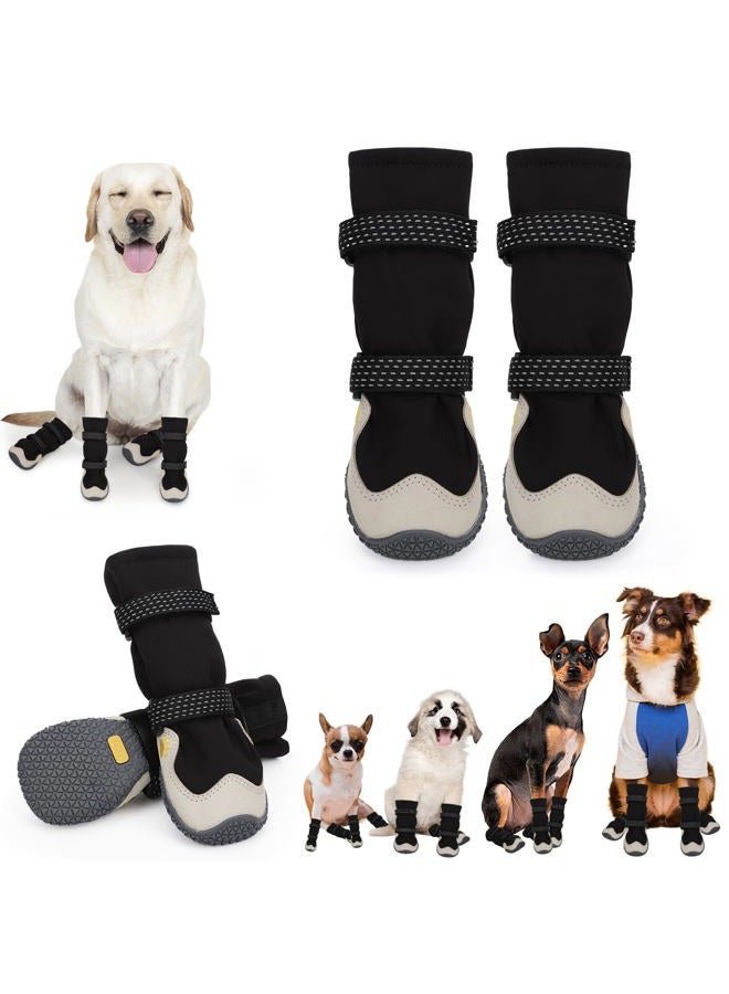 TEWIWAP Dog Shoes for Large Small Medium Dogs, Dog Snow Boots Winter, Dog Booties and Paw Protectors to Prevent Licking, Anti-Slip Dog Shoes with Reflective for Hot Pavement,Hardwood Floors, Hiking (Size 3) - Image 1