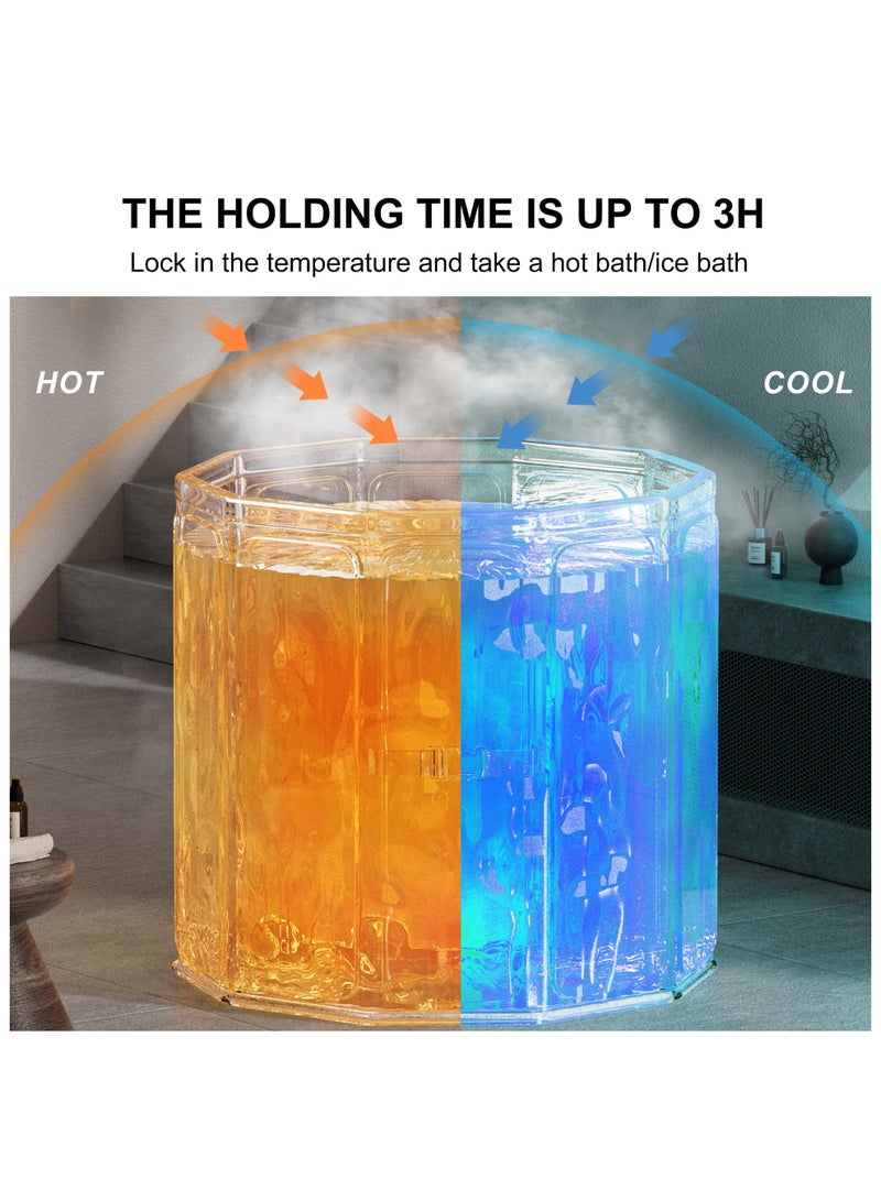 والالا حوض استحمام جليدي قابل للطي للرياضيين، تعافي سريع للعضلات، علاج بالماء البارد، حوض غطس جليدي مناسب للمنزل في الهواء الطلق، صالات رياضية، سعة كبيرة، فتح سريع بدون تركيب - Image 3