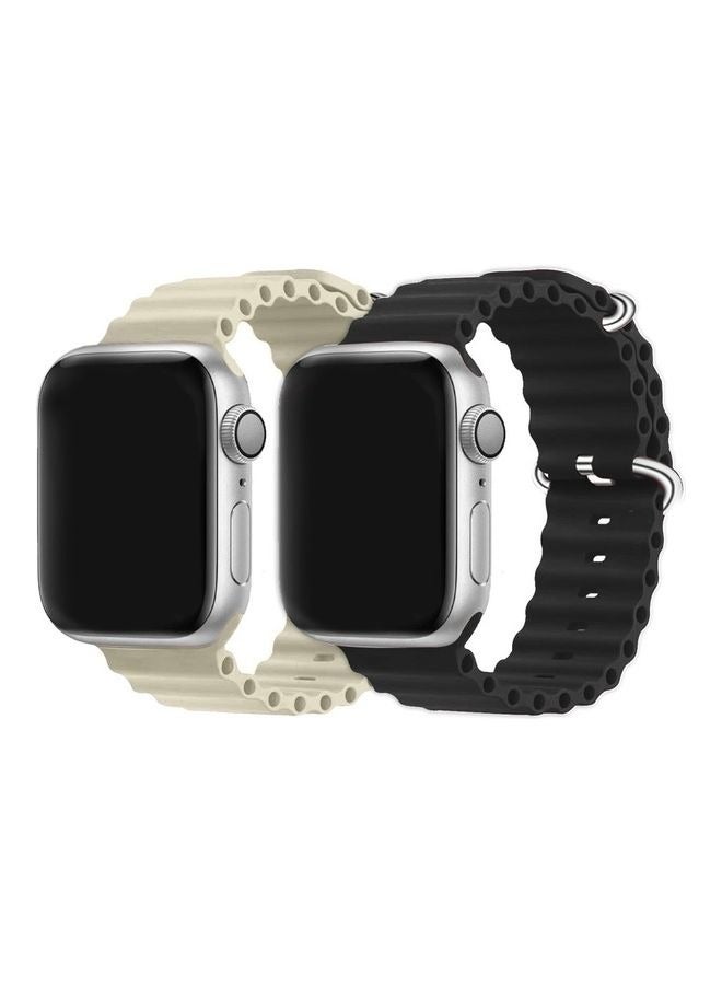 2Pack for Apple Watch Ocean Band 49mm 45mm 44mm 42mm Soft Silicone Loop Strap for iWatch Series Ultra/8/7/SE/6/5/4/3/2/1 - Image 1