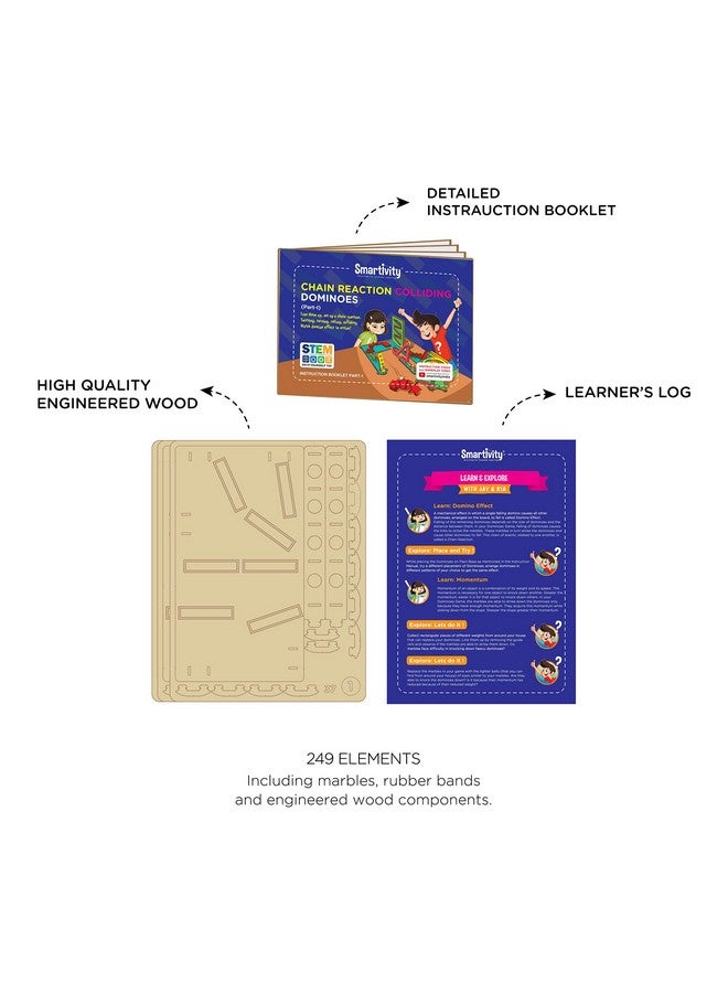 سمارتيفيتي ألعاب تعليمية ذكية، تفاعل متسلسل، دومينو متصادم، ألعاب ممتعة، STEM، ألعاب بناء، هدايا للأولاد والبنات، صنع في الهند، متعدد الألوان - Image 4