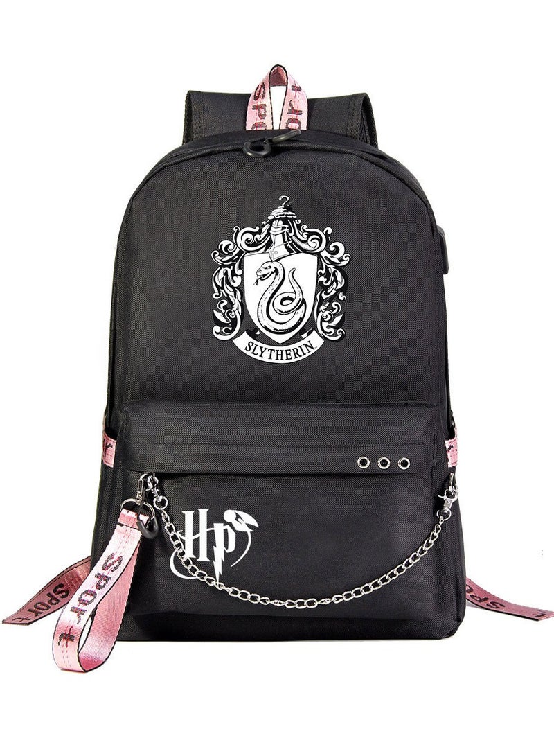 Harry Potter Cartoon Print Student Youth Large Capacity Backpack For Men And Women