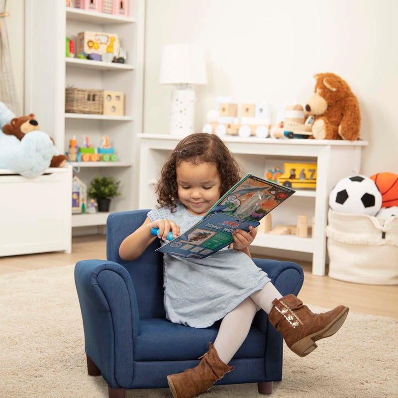 Melissa & Doug Denim Fabric Childâ€™s Armchair (Kidâ€™s Furniture, 23â€L x 17.5â€W x 18.3â€H) Children's Furniture, Child's Reading Chair, Chairs for Toddlers, Oversized Kid's Armchair - Image 5