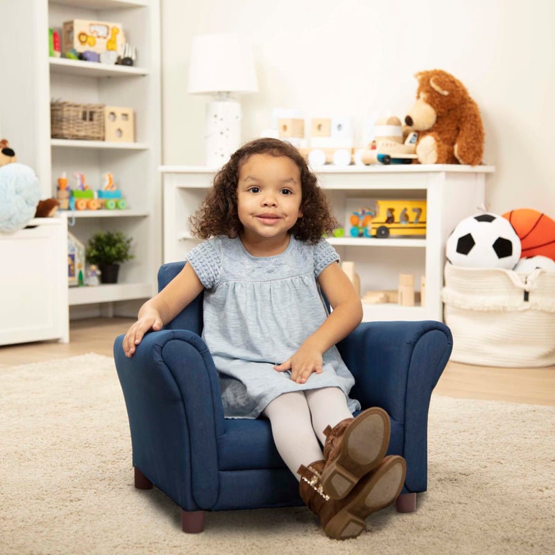 Melissa & Doug Denim Fabric Childâ€™s Armchair (Kidâ€™s Furniture, 23â€L x 17.5â€W x 18.3â€H) Children's Furniture, Child's Reading Chair, Chairs for Toddlers, Oversized Kid's Armchair - Image 2