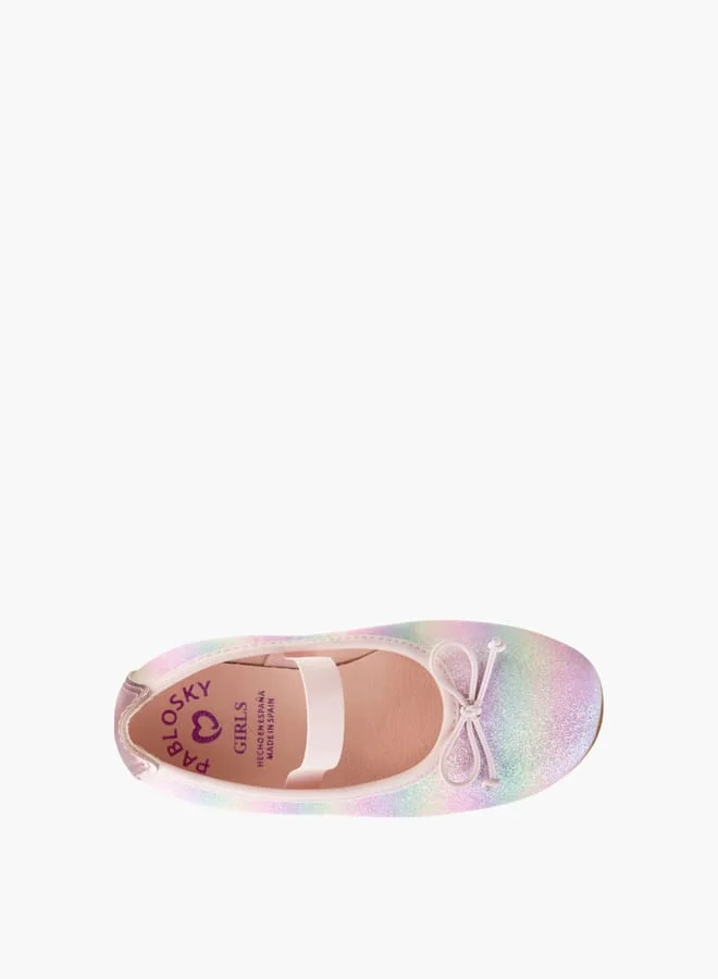Pablosky Girls Bow Detail Slip-On Ballerina