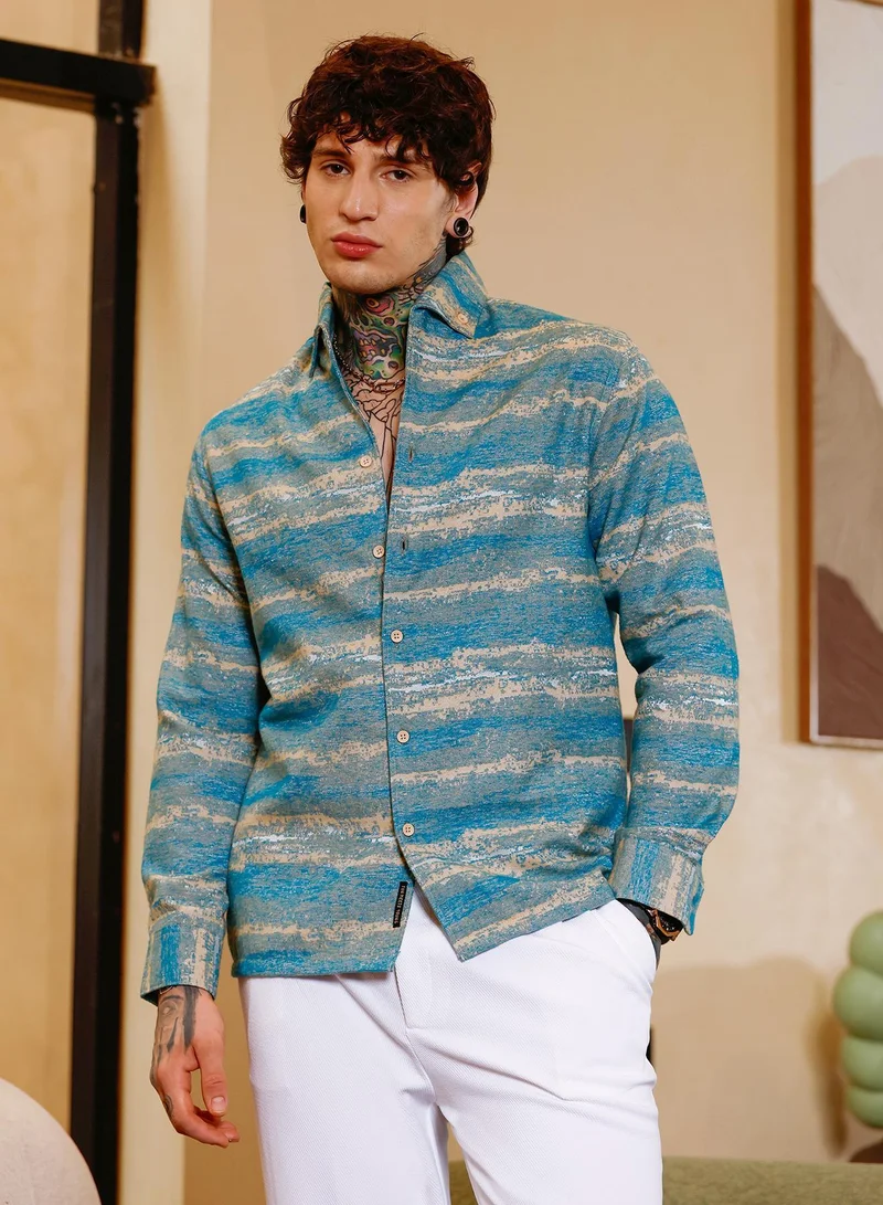 كامبوس سوترا قميص رجالي بنقوش متدرجة من كامبس سوترا