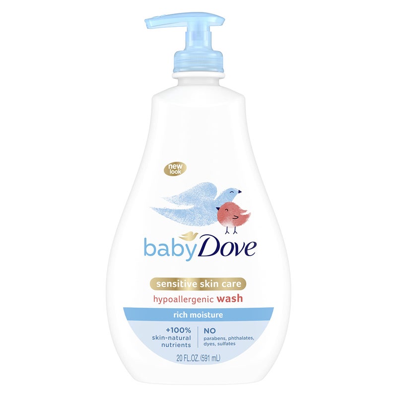Baby Dove Sensitive Skin Care Baby Wash For Baby Bath Time Rich Moisture Tear-Free and Hypoallergenic, 20 oz (Packaging May Vary) - Image 1