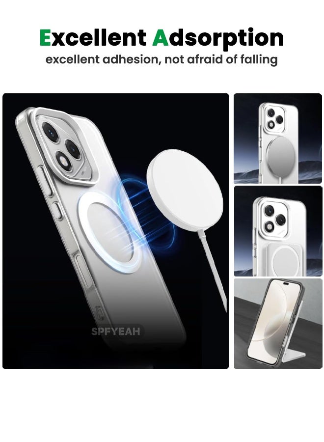 SPFYEAH [2-in-1] Honor 400 Lite Cover with HD Tempered Glass Screen Protector, [Anti-Drop Shockproof][Anti-Slip][No Yellowing][Skin Friendly] Slim Hard Frosted Case for Honor 400 Lite 5G 6.7 inch, White - Image 5