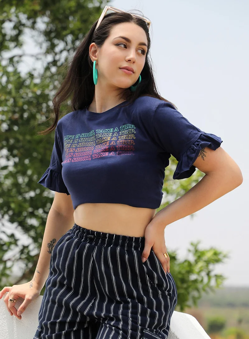Pinacolada  Women's Indigo Blue Life Is Short Top for Women | Best Price UAE