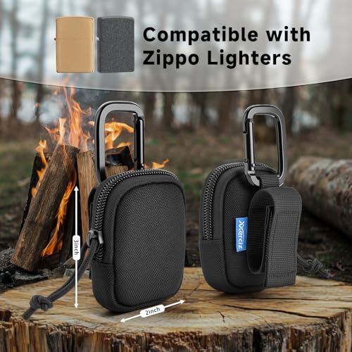 Xxerciz Lighter Cover Case Compatible with Zippo Lighters, Nylon Lighter Pouch Holder with Metal Carabiner, Anti-Scratch Protective Lighter Storage Case with Belt Loop - Image 3