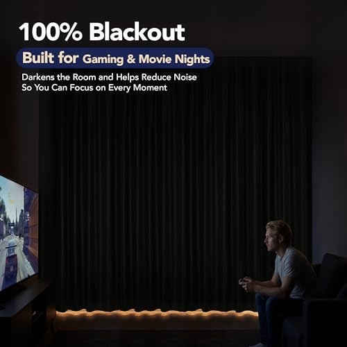 Deconovo 100% Blackout Curtains with Black Liner, Thermal Insulated Noise‑Reducing Grommet Drapes, Double‑Layer Room Darkening for Bedroom, Nursery, Home Office, 2 Panels, Cream, 52W x 108L - Image 2