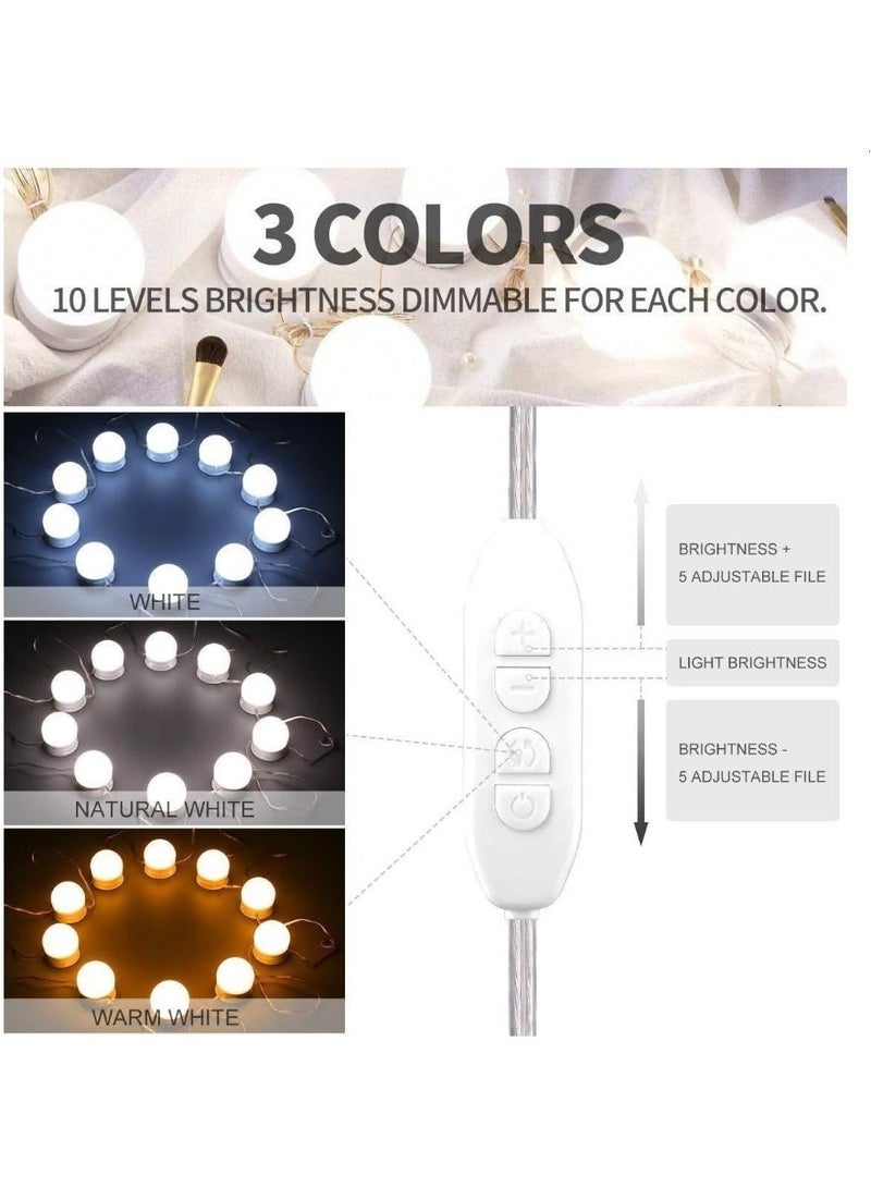مجموعة مصابيح LED قابلة للخفت للمرآة مكونة من 10لمبات أبيض 45x45x51 cmسم - Image 4