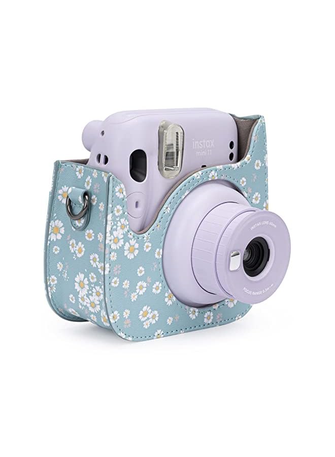 Delfino Case for Fujifilm Instax Mini 11/9 / 8+ / 8 Instant Film Cameras with Accessory Pocket and Detachable/Adjustable Shoulder Strap (Daisy Dark Blue) - Image 3