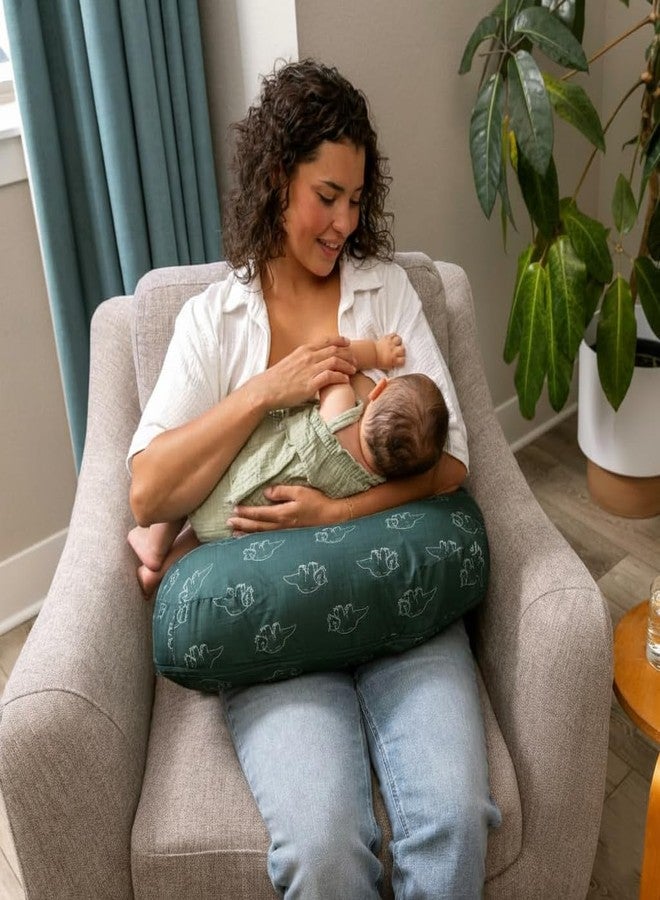 LittleDuds Baby Feeding Pillow for New Born Baby, Breastfeeding & Nursing Pillow with Removable Cover, Infant Support Cushion for 0–24 Months, Tummy Time Pillow | Cottage Care (Forest Green) - Image 3