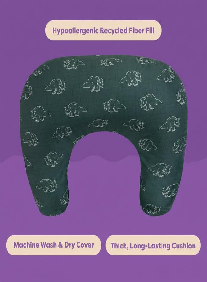 LittleDuds Baby Feeding Pillow for New Born Baby, Breastfeeding & Nursing Pillow with Removable Cover, Infant Support Cushion for 0–24 Months, Tummy Time Pillow | Cottage Care (Forest Green) - Image 5