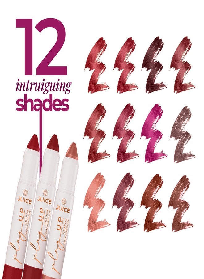 Juice Long Lasting, 4pc Lipstick Combo Set For Women(Marooned-M05 Bullet Lipstick, Stay-On Spice-MCR05 Play up Lip Crayon, Juicy Plum-M05 Liquid Lipstick, Peony Party-M05 Slim Stick) - Image 4