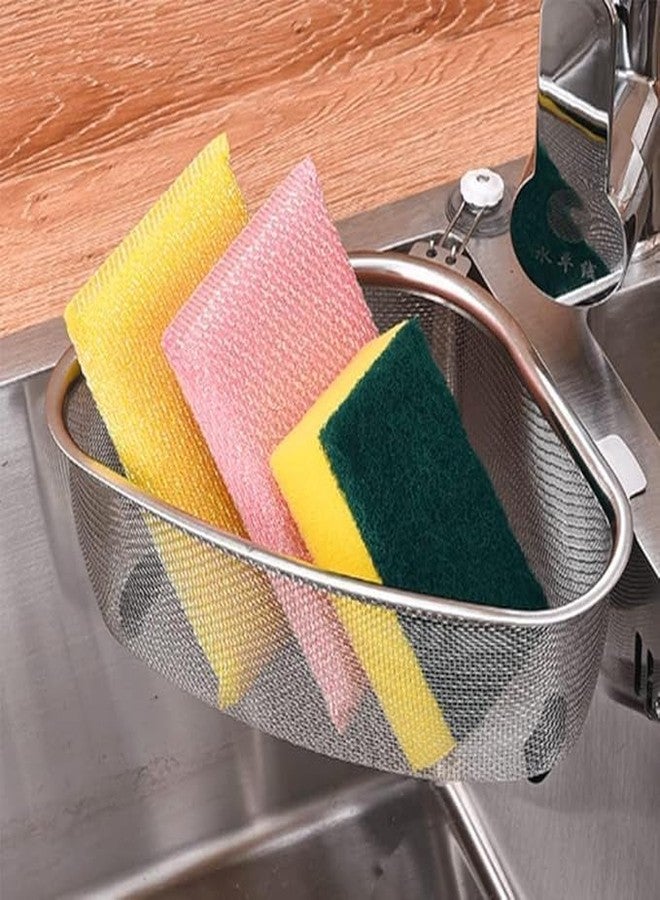 ARUP Kitchen Triangle Corner Multifunction Drain Basket Stainless Steel Food Catcher for Kitchen Waste Vegetable Fruits (Silver) - Image 5