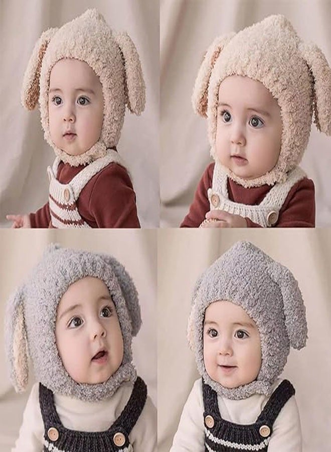 Toddler Baby Knitted Beanie Hat for Boys Girls Warm Cap Infant Winter Hat with Earflaps Sherpa Beanie Hats 1 to 3 Years Infant - Image 4