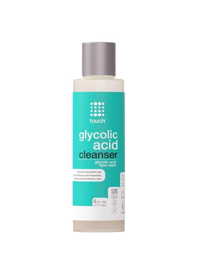 Touch 10% Glycolic Acid Face Wash - Exfoliating, Non Drying & Foaming AHA Cleanser - Anti-Aging, Skin Tone & Texture, Wrinkles, Pores, Blackheads - Sulfate Free, Oil Free, & Low PH - 6 oz. - Image 1