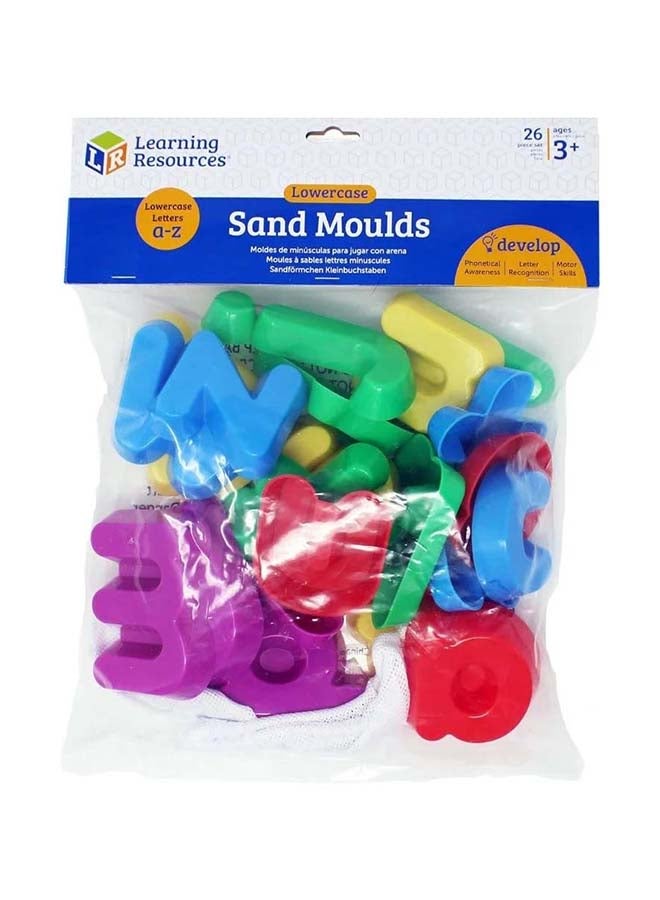 Learning Resources قوالب رملية - حروف الأبجدية الكبيرة (مجموعة من 26 قطعة، بلاستيك أزرق، للأعمار 3+) - Image 1