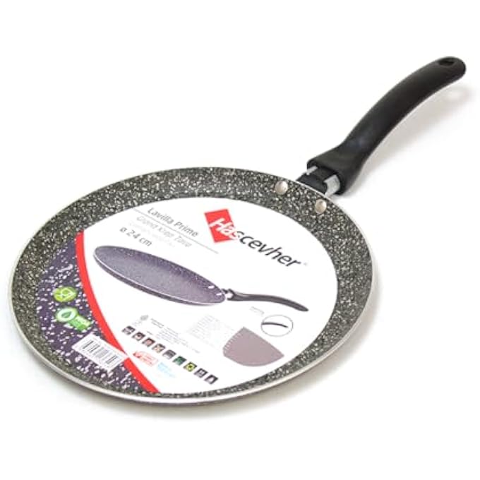 Hascevher Granite Crepe Pan With Grippy Handle  Lavilla Prime Series NonStick Made In Turkey 22Cm - Image 5