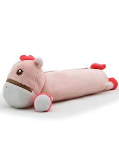 Large Capacity Cartoon Plush Pencil Bag For Primary School Students Creative Cute High-end Doll Zipper Stationery Box Pink