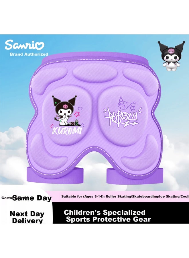 Mesuca Kids Roller Skating Hip Pads Protective Anti-fall Pants Beginner Ice Skating Pants Inline Skates Kuromi Hip Pads - Image 1