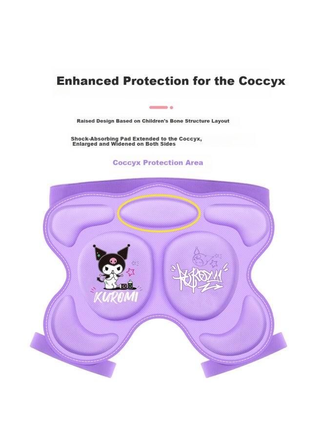 Mesuca Kids Roller Skating Hip Pads Protective Anti-fall Pants Beginner Ice Skating Pants Inline Skates Kuromi Hip Pads - Image 2