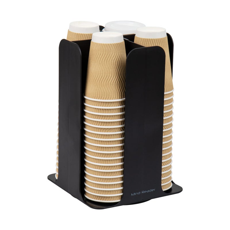 Mind Reader Lid Carousel, Countertop Org Coffee Bar, Beverage Cup Holder, Plastic, L x 7.75" W x 11.5" H, 7.75 x 12 x 7.75, Black - Image 1