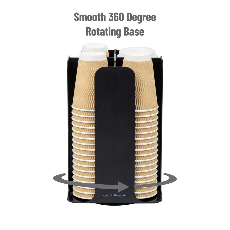 Mind Reader Lid Carousel, Countertop Org Coffee Bar, Beverage Cup Holder, Plastic, L x 7.75" W x 11.5" H, 7.75 x 12 x 7.75, Black - Image 4
