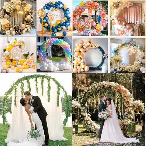 VinsPro SLNS Round Balloon Decoration Stand for Ceremony, Birthday, Decoration Arch Stand Circle Balloon Arch Frame White Round Balloon Backdrop Frame Height(6feet) Width(5 feet) Strong PVC (Plastic) - Image 5