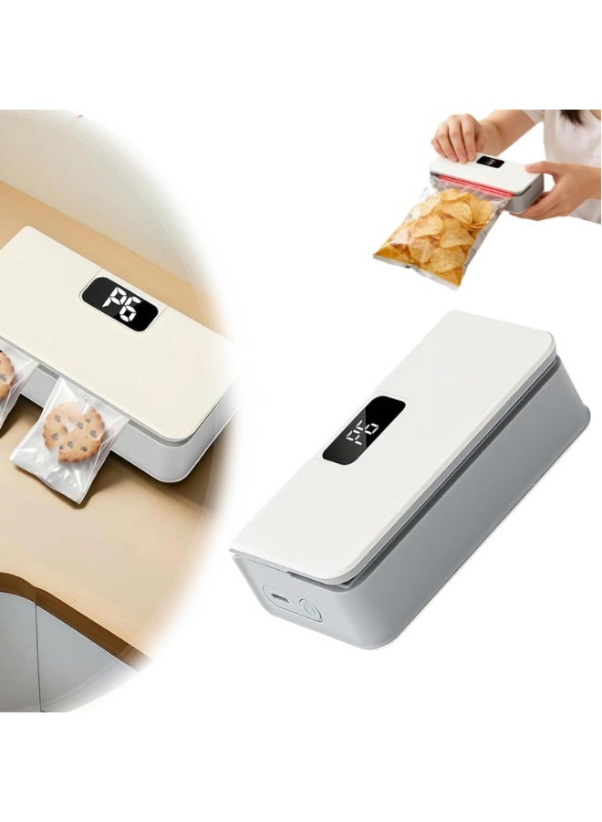 Usb C Rechargeable Mini Bag Sealer Portable Handheld Heat Sealer With Cutter And Magnet 6 Level Temperature Control And Led Display For Snack Storage Kitchen