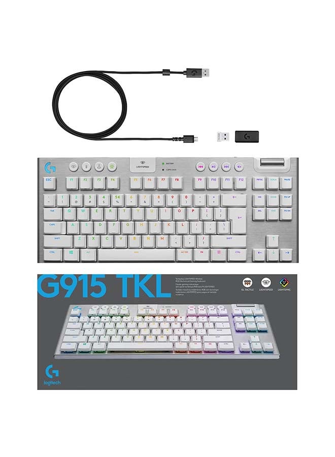 لوجيتيك لوحة مفاتيح G915 TKL ميكانيكية لاسلكية للألعاب بإضاءة RGB ومن دون لوحة أرقام - Image 2