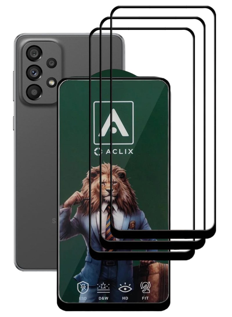 ACLIX 3 Pieces Antistatic ESD Dustproof Premium Quality High Definition Tempered Glass Screen Protector Designed For Samsung Galaxy A73 5G - Image 1