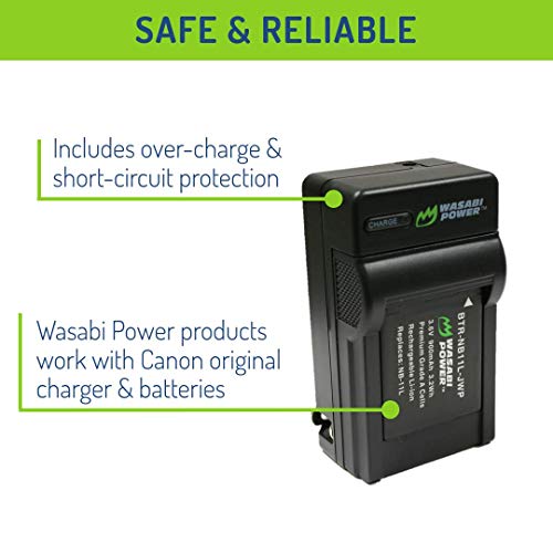 Wasabi Power Battery (2-Pack) and Charger for Canon NB-11L, NB-11LH and Canon PowerShot A2300 IS, A2400 IS, A2500, A2600, A3400 IS, A3500 IS, A4000 IS, ELPH 110 HS, ELPH 115 HS, ELPH 130 HS, ELPH 135 IS, ELPH 140 IS, ELPH 150 IS, ELPH 160, ELPH 170 IS, ELPH 320 HS, ELPH 340 HS, ELPH 350 HS, SX400 IS, SX410 IS - Image 4