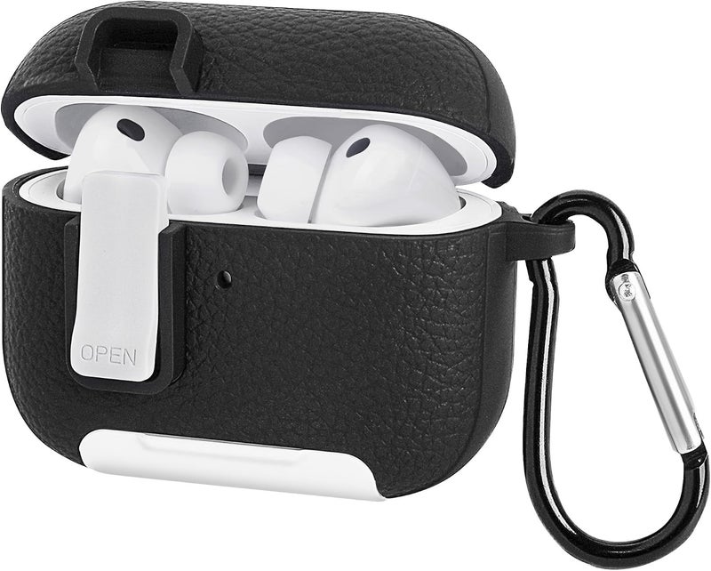 Geekria Rugged Case Cover Compatible with Apple AirPods Pro 3 (2025), Shockproof Full Body Cover with Secure Flip Lock & Built-in Phone Stand (Black) - Image 1
