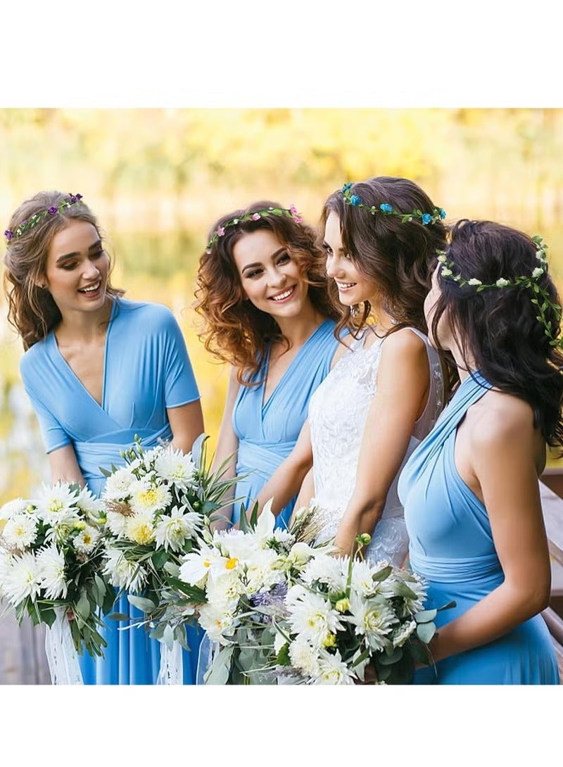 أخبار 4 PCS مجموعة من عصابات التاج الوردي ، وردي ، أزرق ، أرجوانية ، أبيض ، إكسسوارات الشعر المثالية لحفلات الزفاف - Image 4