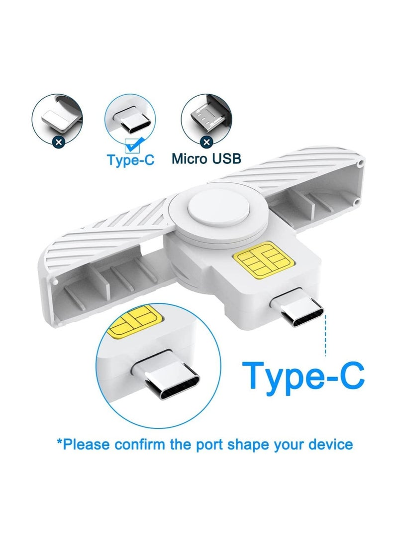 SYOSI - Reader Type C CAC Reader DOD Military USB C Common Access CAC Card Reader USB Smartfold Type C Smart Card Reader PIV CAC Reader - Image 1