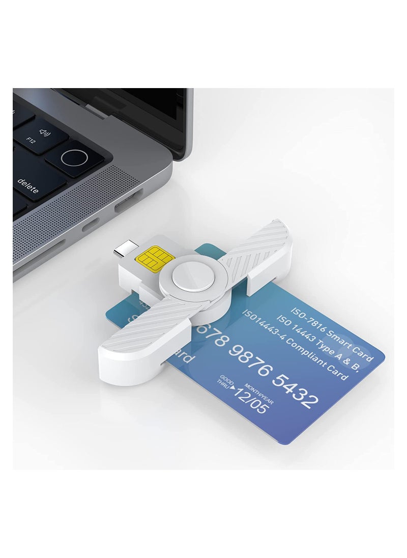 SYOSI - Reader Type C CAC Reader DOD Military USB C Common Access CAC Card Reader USB Smartfold Type C Smart Card Reader PIV CAC Reader - Image 1