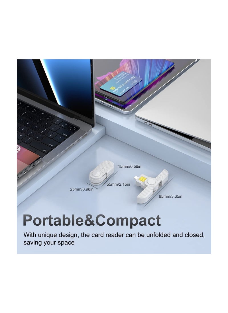 SYOSI - Reader Type C CAC Reader DOD Military USB C Common Access CAC Card Reader USB Smartfold Type C Smart Card Reader PIV CAC Reader - Image 1