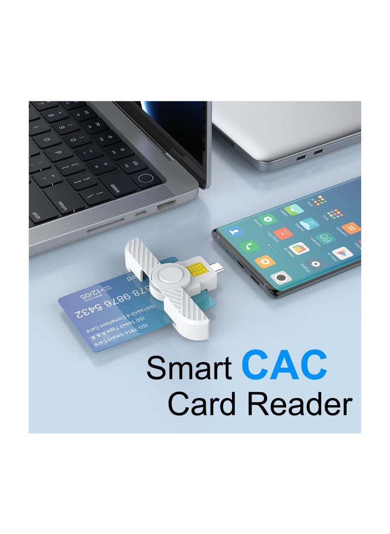 SYOSI - Reader Type C CAC Reader DOD Military USB C Common Access CAC Card Reader USB Smartfold Type C Smart Card Reader PIV CAC Reader - Image 1