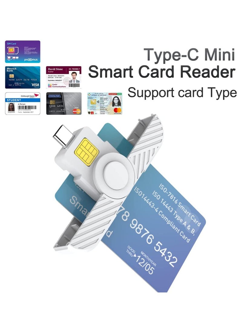 SYOSI - Reader Type C CAC Reader DOD Military USB C Common Access CAC Card Reader USB Smartfold Type C Smart Card Reader PIV CAC Reader - Image 1