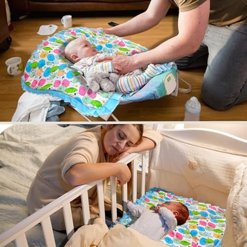 VParents Cotton Crib Sheet for New Born Baby, Soft Cotton Godadi Set for Baby, Godari Bedding Set of 2, Blue & Purple, Chunky - Image 4