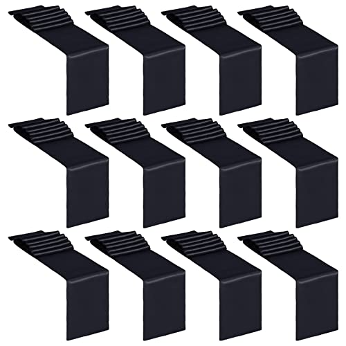 yeabwps 12 Pack Satin Table Runner 12 x 108 Inch Long Satin Table Runner for for Christmas, Birthday Parties, Banquets, Graduations, Engagements (Black) - Image 1