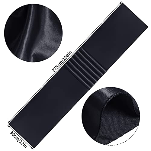 yeabwps 12 Pack Satin Table Runner 12 x 108 Inch Long Satin Table Runner for for Christmas, Birthday Parties, Banquets, Graduations, Engagements (Black) - Image 3