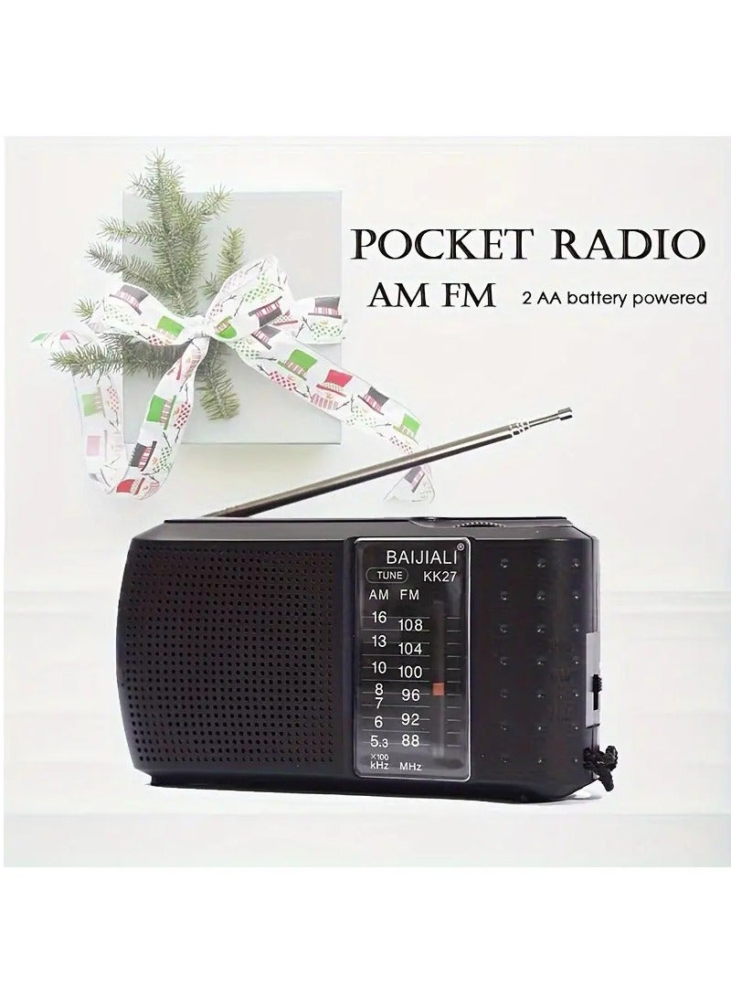 راديو FM عتيق عبر الحدود لكبار السن محمول على الموضة راديو AM FM SW راديو ثنائي النطاق، راديو محمول AM FM، راديو ترانزستور مع مكبر صوت، مقبس سماعة الرأس - Image 1